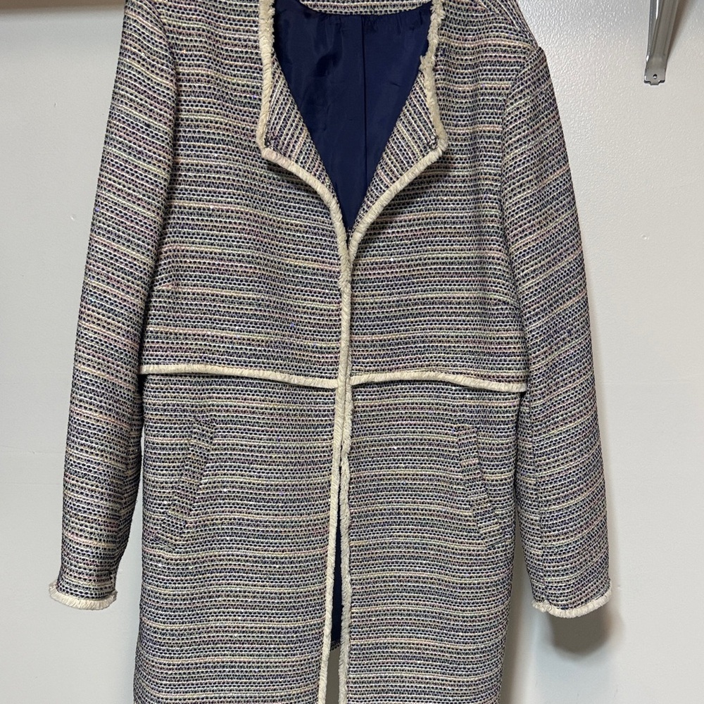 Betty Barclay Women's Striped Coat with Cream Accents